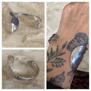 Gorham Sterling Silver Plate Handcrafted Spoon Cuff Bracelet
